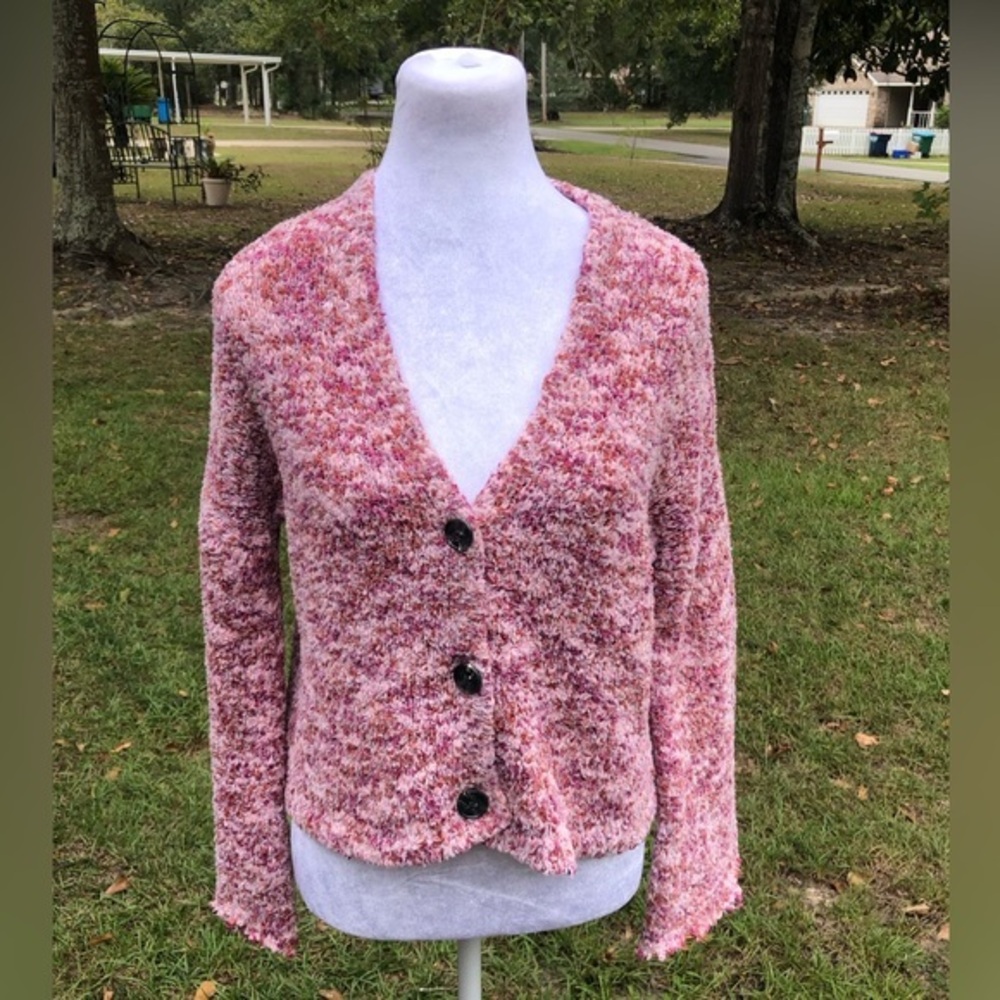 Pink Crop Sweater Cardigan from Eyeshadow Size XL